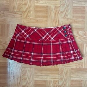 Abercrombie & Fitch Plaid Red Mini Skirt